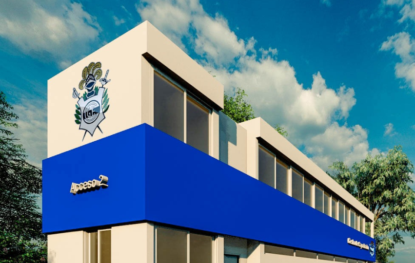 render del centro de capacitación en el bosquecito